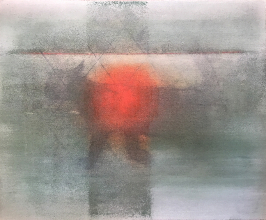 (T0939) La bête, 2016, acrylique sur toile, 38 x 46 cm, collection privée