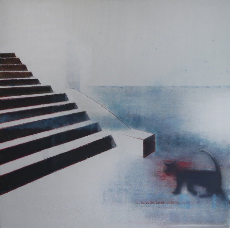 (T0941) Le chat, 2016, acrylique sur toile, 160 x 160 cm (53804 visites) (T0941) Le chat, 2016, acrylique sur toile, 160 x 160 cm