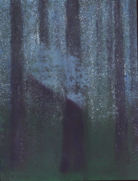 (T0973) Forêt interdite, 2017, acrylique sur toile, 35 x 27 cm 