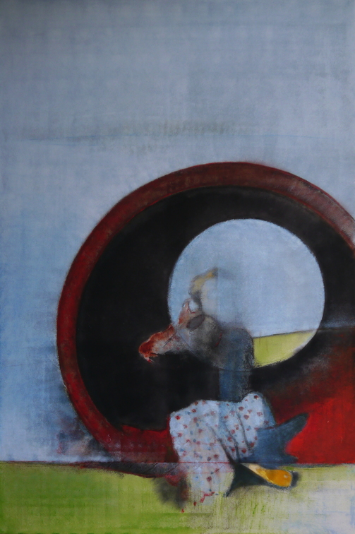 (T0999) Sur la plage, 2017, acrylique sur toile, 195 x 130 cm