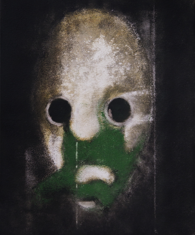 (T1014) La tache, 2018, acrylique sur toile, 46 x 38 cm, collection privée (40221 visites) (T1014) La tache, 2018, acrylique sur toile, 46 x 38 cm, collection privée
