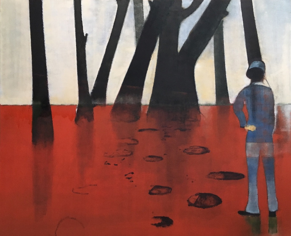 (T1018) Le pisseur, 2017-2018, acrylique sur toile, 180 x 220 cm (1290 visites) (T1018) Le pisseur, 2017-2018, acrylique sur toile, 180 x 220 cm