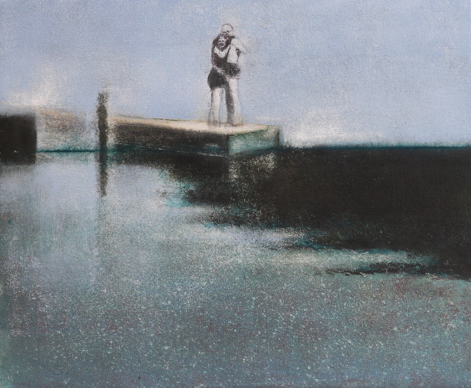 (T1039) Le radeau, 2019, acrylique sur toile, 38 x 46 cm (1725 visites) (T1039) Le radeau, 2019, acrylique sur toile, 38 x 46 cm