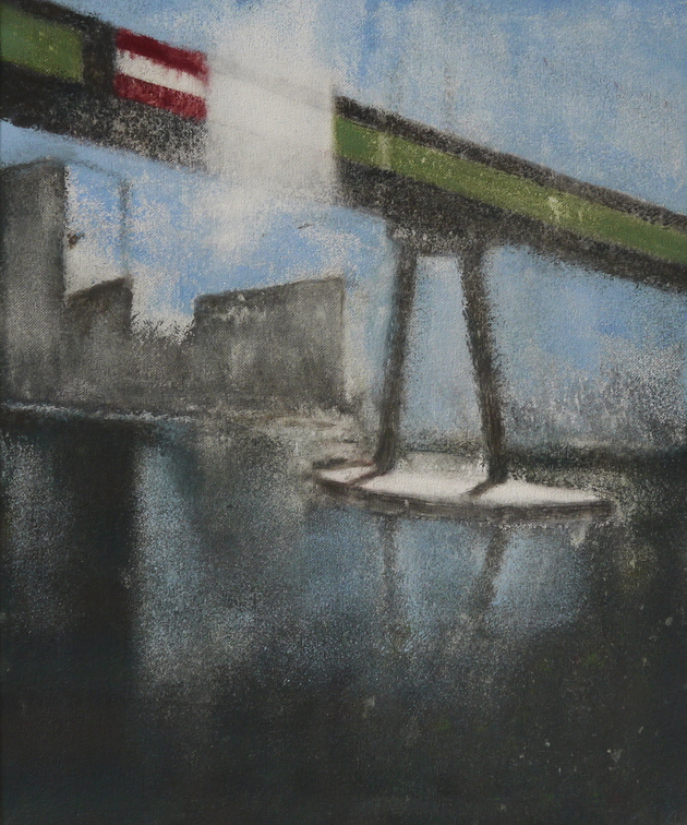 (T1045) Passerelle, 2019, acrylique sur toile, 46 x 38 cm, collection privée