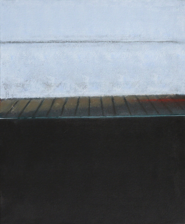 (T1046) Quai, 2019, acrylique sur toile, 46 x 38 cm, collection privée