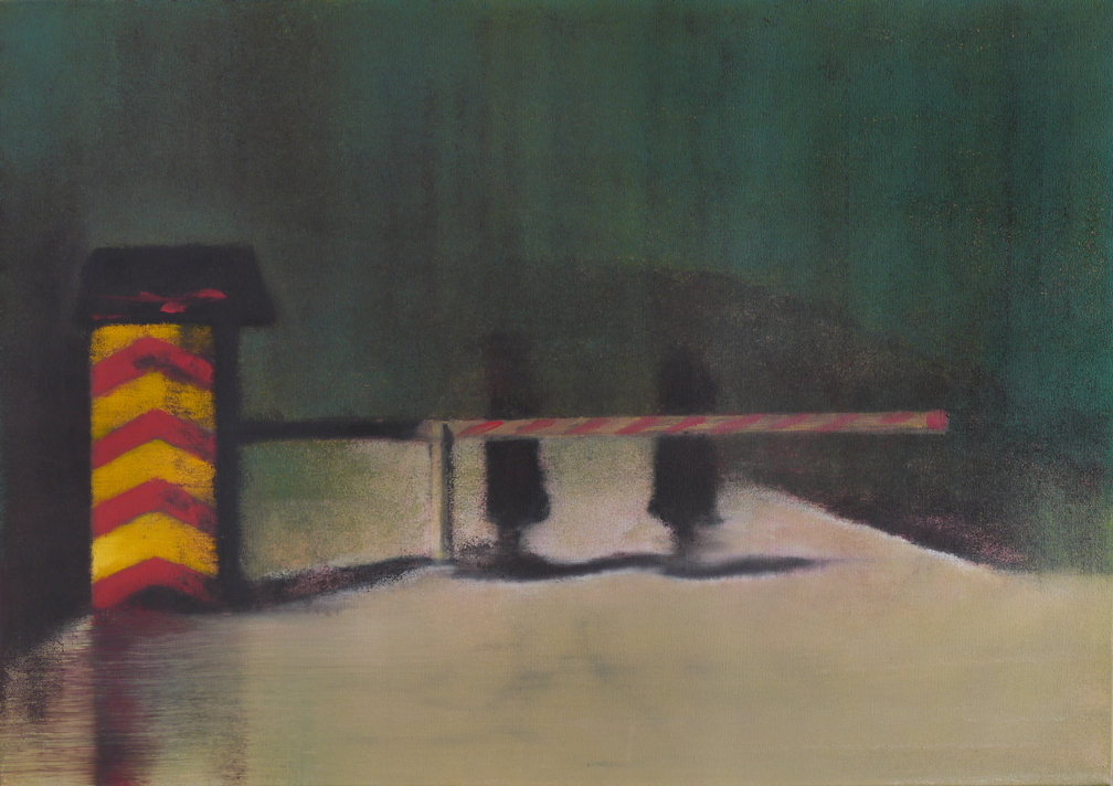 (T1055) Deux silhouettes à la guérite, 2020, acrylique sur toile, 65,5 x 92,5 cm (1585 visites) (T1055) Deux silhouettes à la guérite, 2020, acrylique sur toile, 65,5 x 92,5 cm