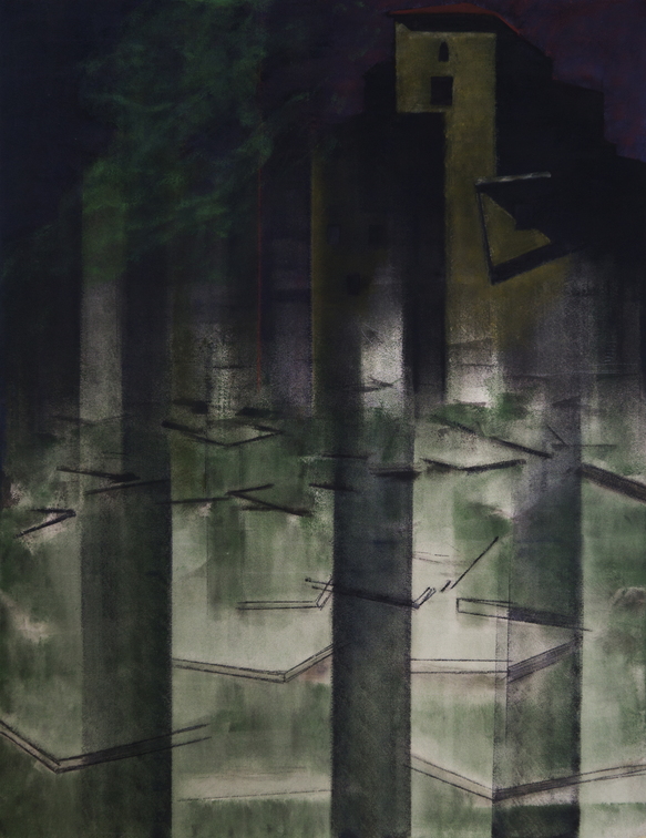 (T1056) Effondrement, 2020, acrylique sur toile, 195 x 150 cm (1586 visites) (T1056) Effondrement, 2020, acrylique sur toile, 195 x 150 cm