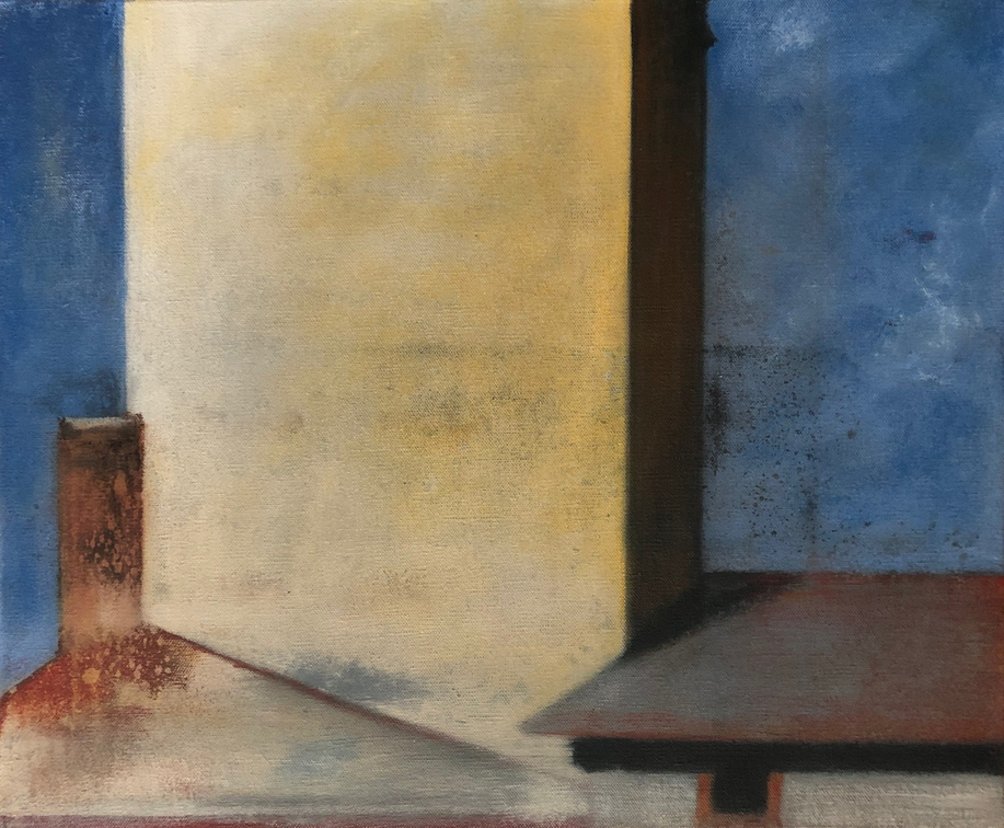 (T1068) Le village d’Emmenegger, 2020, acrylique sur toile, 38 x 46 cm