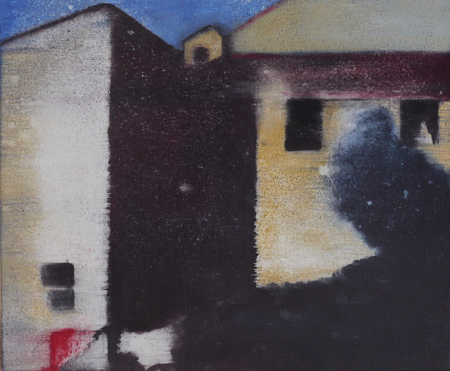 (T1071) Le village d’Emmenegger 4, 2020, acrylique sur toile, 38 x 46 cm