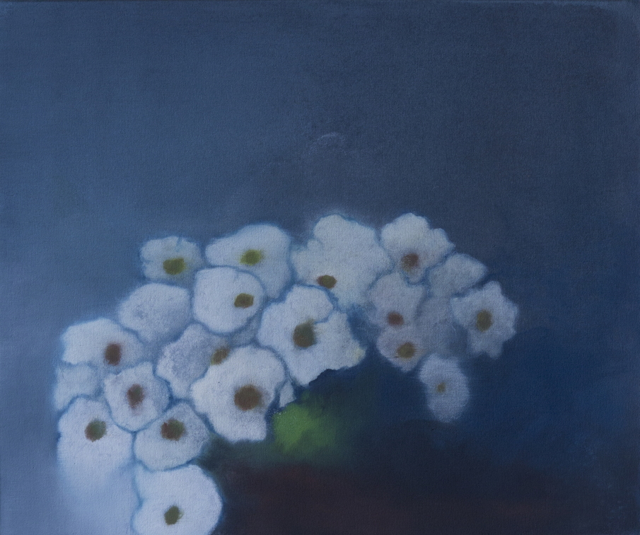 (T1155) Fleurs, 2023, acrylique sur toile, 46 x 55 cm