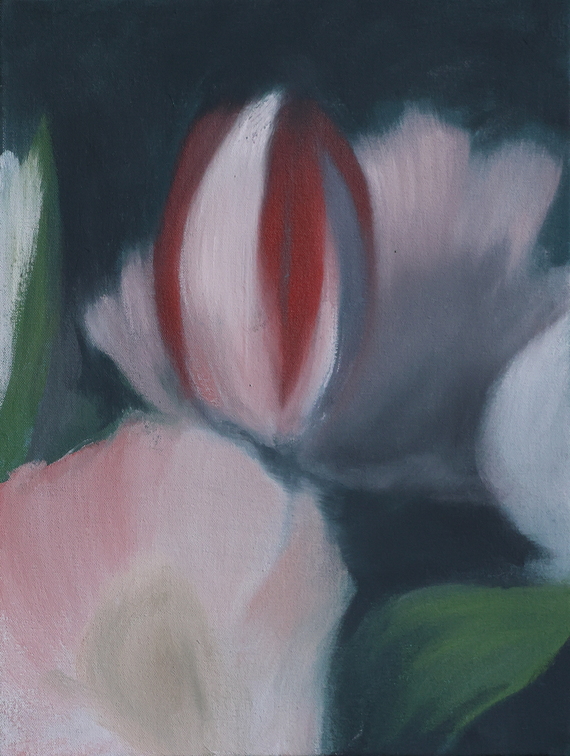 (T1156) Fleurs 2, 2023, acrylique sur toile, 40 x 30 cm