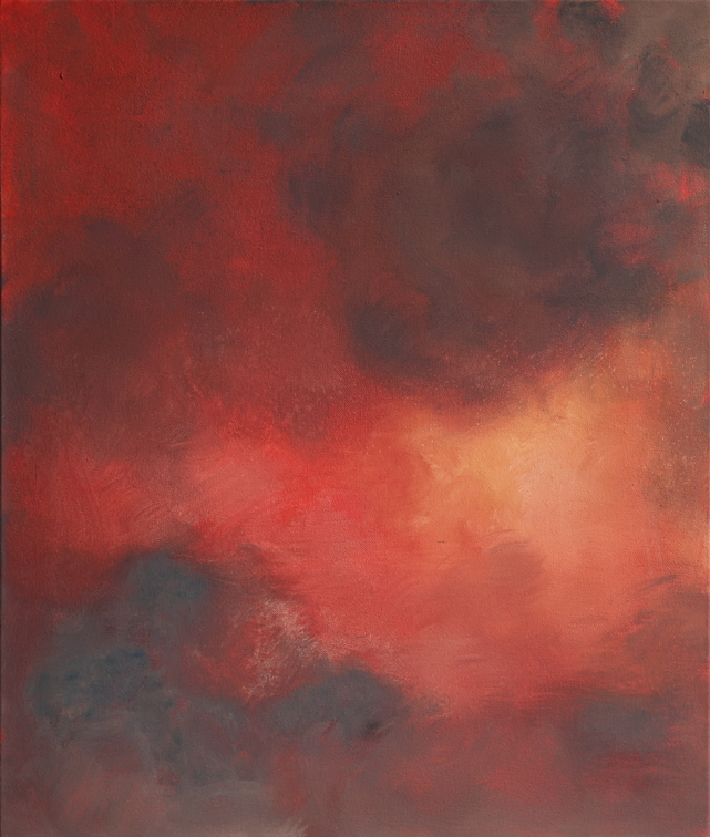 (T1157) Incendie, 2023, acrylique sur toile, 55 x 46 cm, collection privée