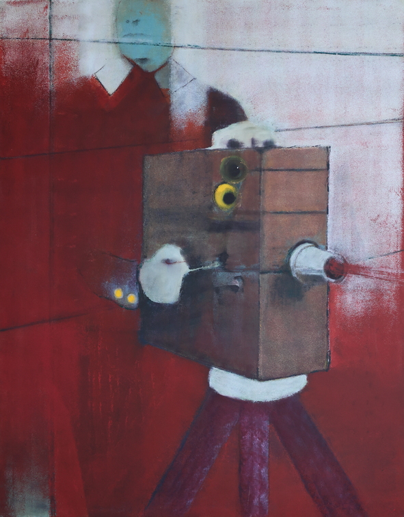 (T1160) La boîte noire, 2023, acrylique sur toile, 146 x 114 cm
