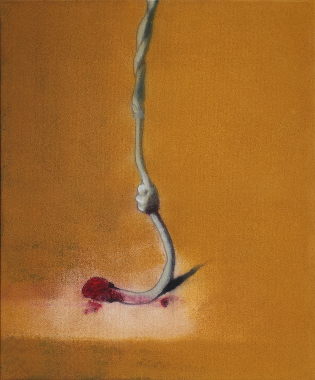 (T1161) La corde, 2023, acrylique sur toile, 55 x 46 cm