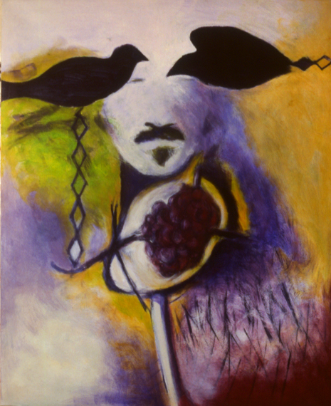 (T0200) Autoportrait 2, 1992, acrylique sur toile, 46 x 38 cm (3775 visites) (T0200) Autoportrait 2, 1992, acrylique sur toile, 46 x 38 cm