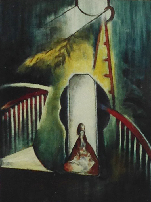 (T0228) Fontaine, 1993, acrylique sur toile, 130 x 97 cm