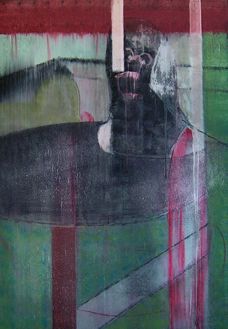 (T0569) A man in a room 4, 2005, acrylique sur toile, 146 x 114 cm (49709 visites) (T0569) A man in a room 4, 2005, acrylique sur toile, 146 x 114 cm