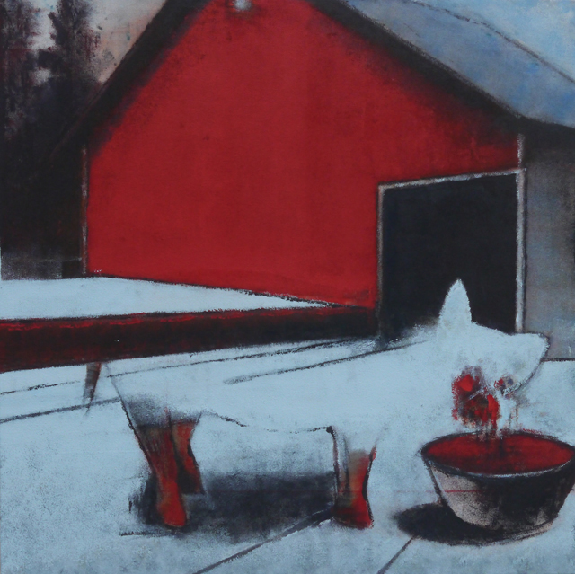 (T0839) Grange, 2013, acrylique sur toile, 80 x 80 cm (26231 visites) (T0839) Grange, 2013, acrylique sur toile, 80 x 80 cm